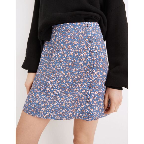 NWOT Madewell Porch Side-Button Mini Skirt in Summer Vines - sz 0 - Picture 2 of 7